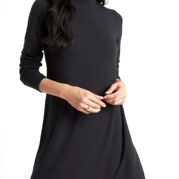Kit + Ace UPGRADE BRUSHED DRESS A-Line French Terry Turtleneck Relaxed Fit - Sm - Picture 5 of 13